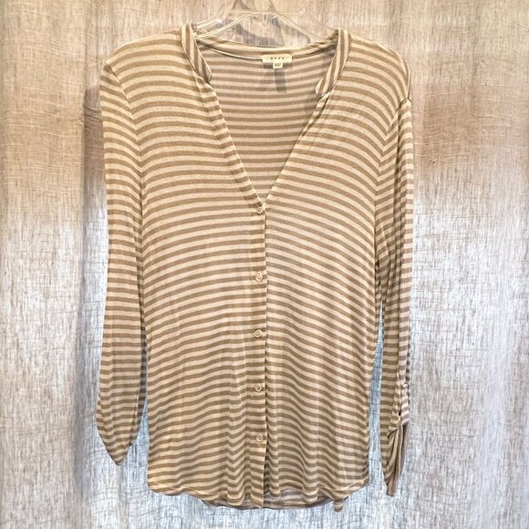 Soft Joie Lightweight Button-Down Striped Cardigan Sweater Large - Picture 1 of 9
